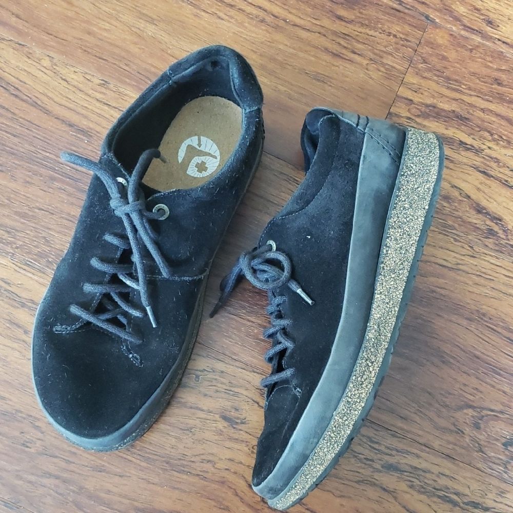 Birkenstock Black Suede Leather Honnef Low Shoes Size 40 Streetwear Boho Casual